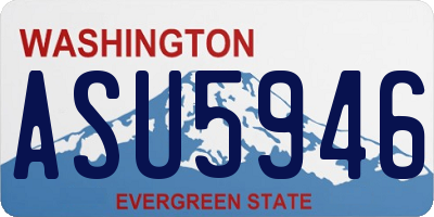 WA license plate ASU5946