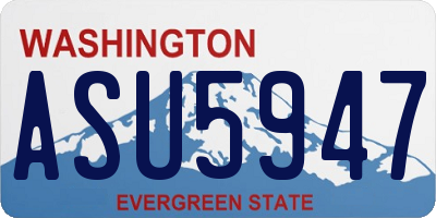 WA license plate ASU5947