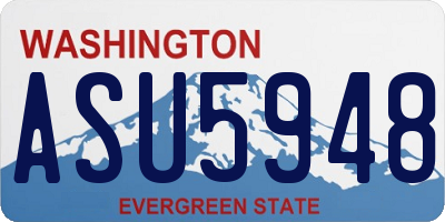 WA license plate ASU5948