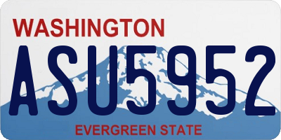 WA license plate ASU5952