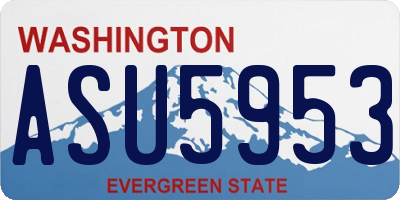 WA license plate ASU5953