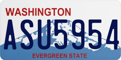 WA license plate ASU5954