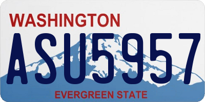 WA license plate ASU5957