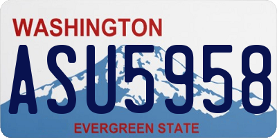 WA license plate ASU5958