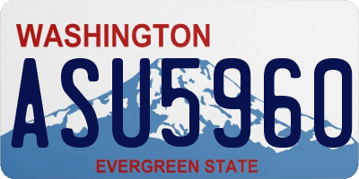 WA license plate ASU5960