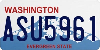 WA license plate ASU5961