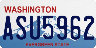 WA license plate ASU5962