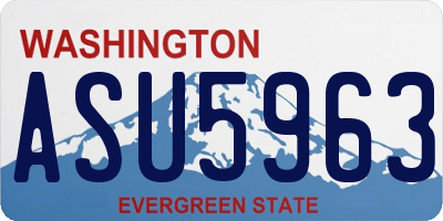 WA license plate ASU5963