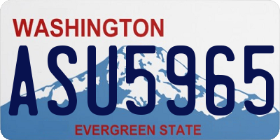 WA license plate ASU5965
