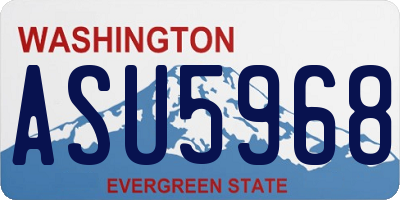 WA license plate ASU5968