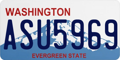 WA license plate ASU5969