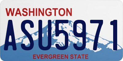 WA license plate ASU5971