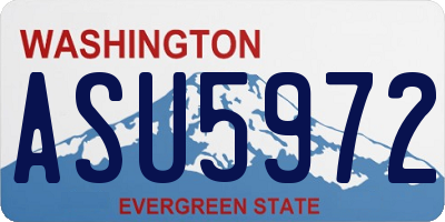 WA license plate ASU5972