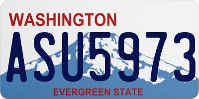 WA license plate ASU5973