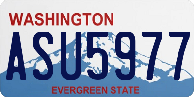 WA license plate ASU5977
