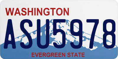 WA license plate ASU5978