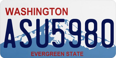 WA license plate ASU5980