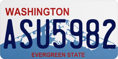 WA license plate ASU5982