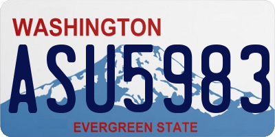 WA license plate ASU5983