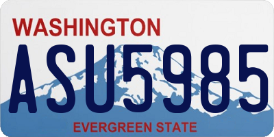 WA license plate ASU5985
