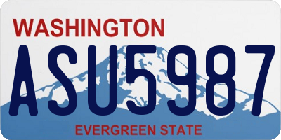 WA license plate ASU5987