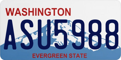 WA license plate ASU5988