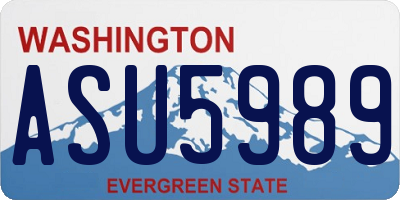 WA license plate ASU5989