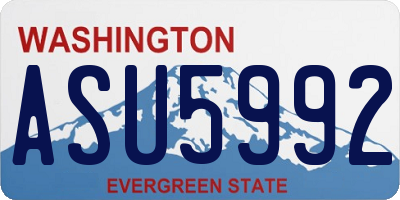 WA license plate ASU5992