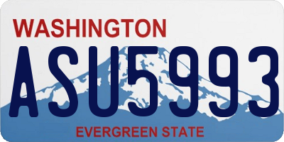 WA license plate ASU5993