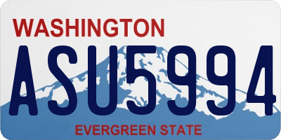 WA license plate ASU5994