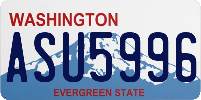 WA license plate ASU5996