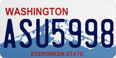 WA license plate ASU5998