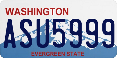 WA license plate ASU5999