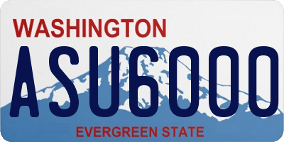WA license plate ASU6000