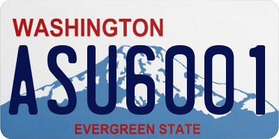 WA license plate ASU6001