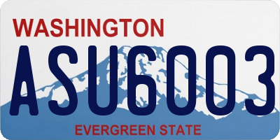 WA license plate ASU6003