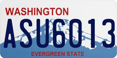 WA license plate ASU6013