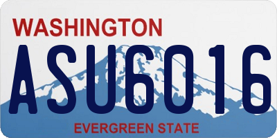 WA license plate ASU6016