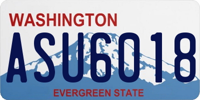 WA license plate ASU6018