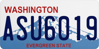 WA license plate ASU6019