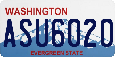 WA license plate ASU6020
