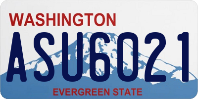 WA license plate ASU6021