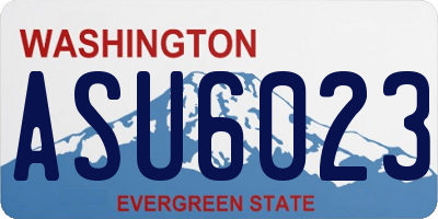 WA license plate ASU6023