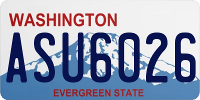WA license plate ASU6026