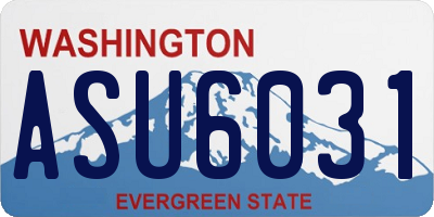 WA license plate ASU6031