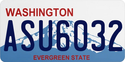 WA license plate ASU6032