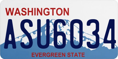 WA license plate ASU6034