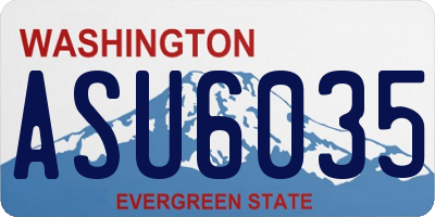 WA license plate ASU6035