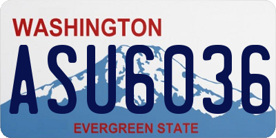 WA license plate ASU6036