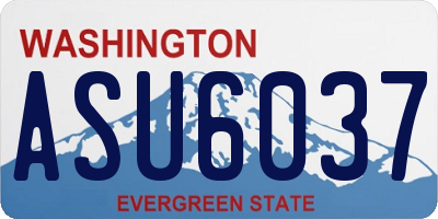 WA license plate ASU6037